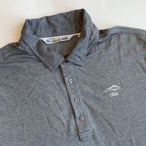 Travis‎ Mathew Black Gray Dot Short Sleeve Golf Polo Casual Shirt Men’s Size XL